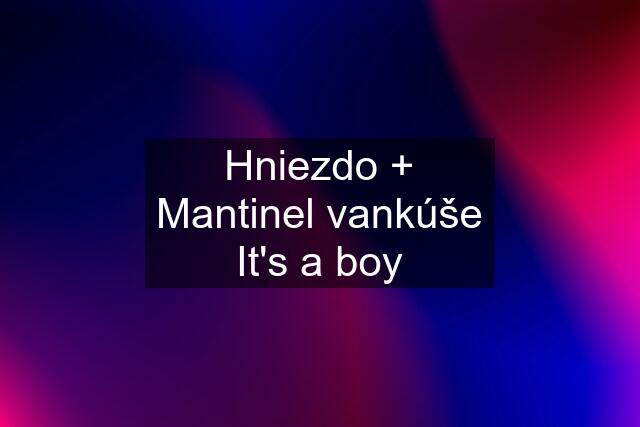 Hniezdo + Mantinel vankúše It's a boy