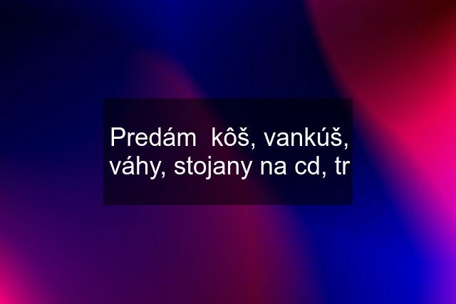 Predám  kôš, vankúš, váhy, stojany na cd, tr