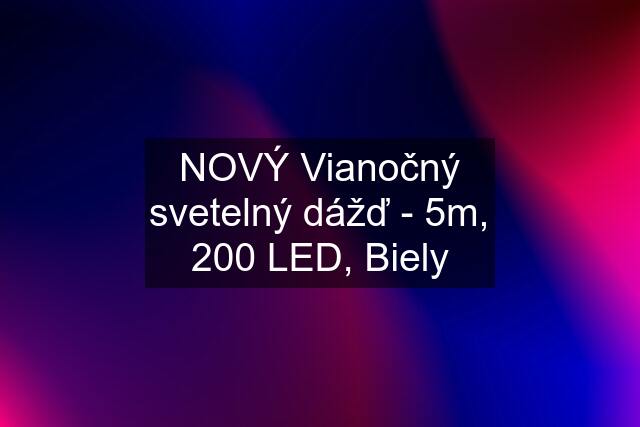 NOVÝ Vianočný svetelný dážď - 5m, 200 LED, Biely