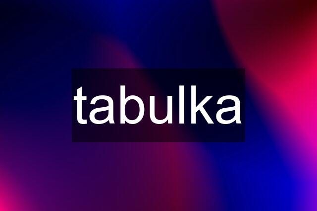 tabulka