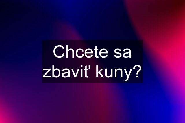 Chcete sa zbaviť kuny?