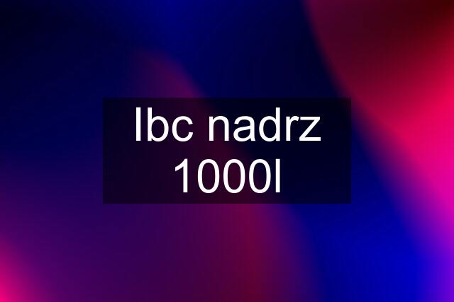 Ibc nadrz 1000l
