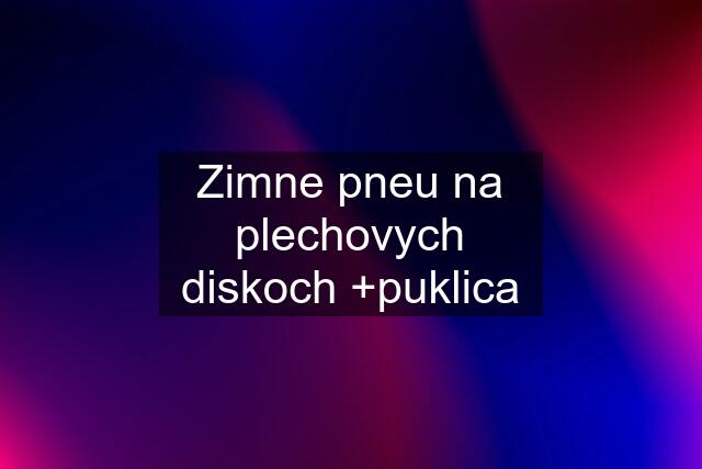 Zimne pneu na plechovych diskoch +puklica