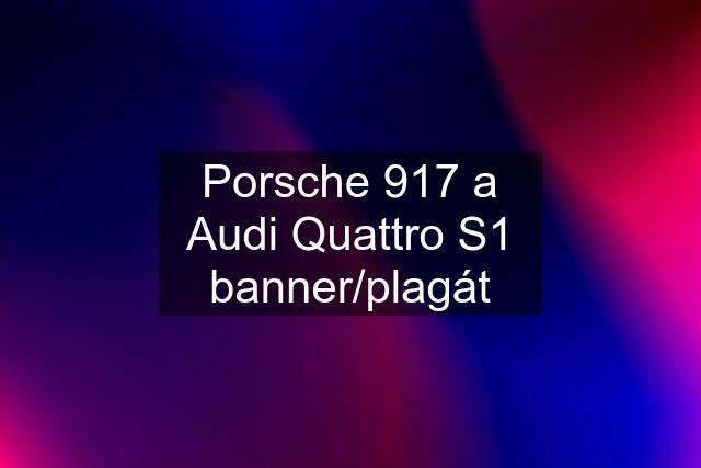 Porsche 917 a Audi Quattro S1 banner/plagát