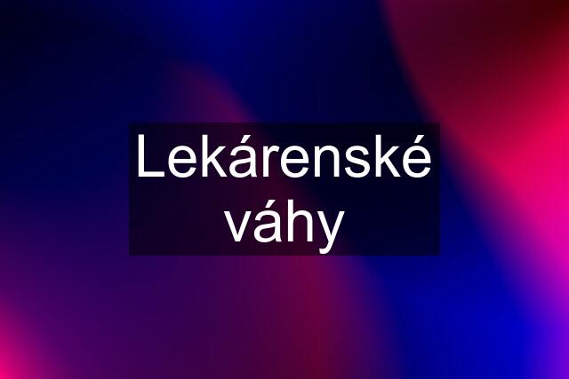 Lekárenské váhy