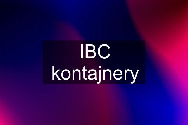 IBC kontajnery