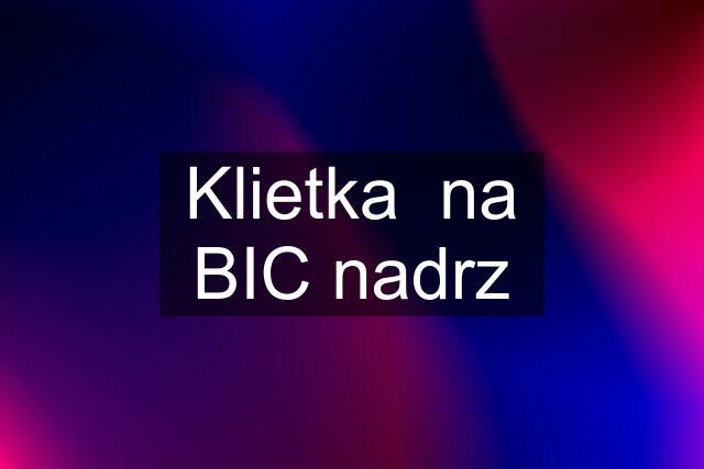 Klietka  na BIC nadrz