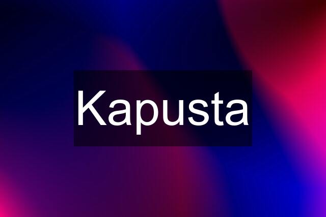 Kapusta