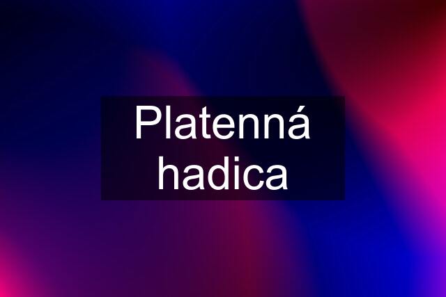 Platenná hadica