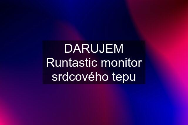 DARUJEM Runtastic monitor srdcového tepu