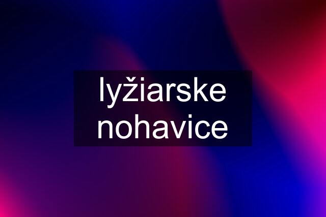 lyžiarske nohavice