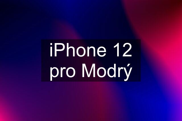 iPhone 12 pro Modrý