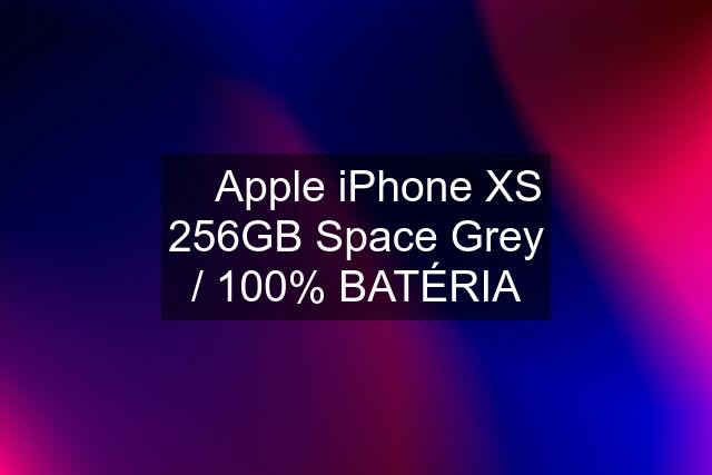  Apple iPhone XS 256GB Space Grey / 100% BATÉRIA