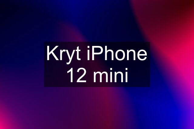 Kryt iPhone 12 mini