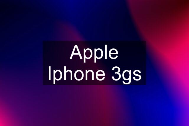 Apple Iphone 3gs