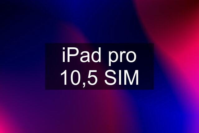 iPad pro 10,5 SIM