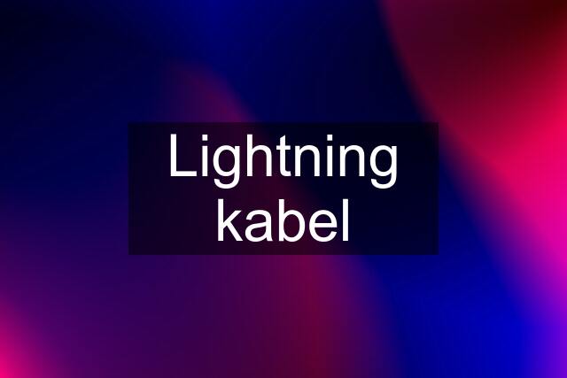 Lightning kabel