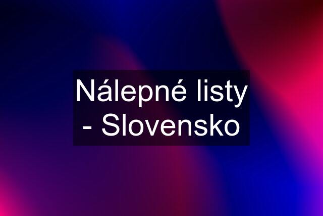 Nálepné listy - Slovensko