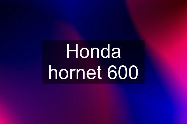 Honda hornet 600