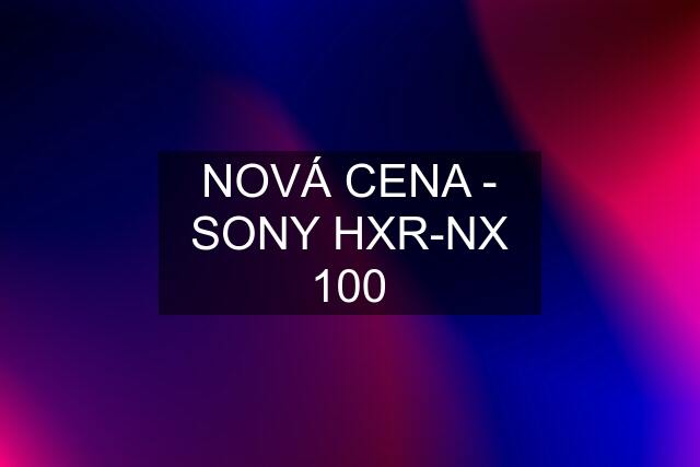 NOVÁ CENA - SONY HXR-NX 100