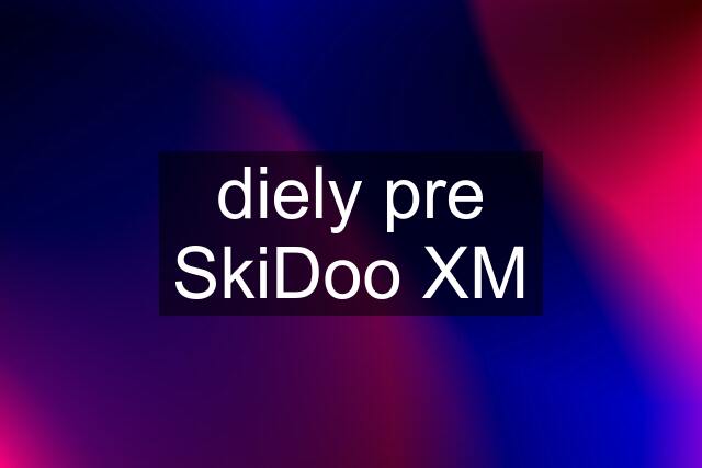 diely pre SkiDoo XM