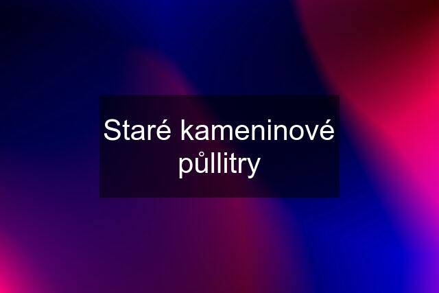 Staré kameninové půllitry