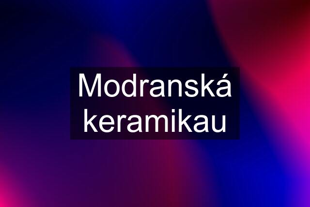 Modranská keramikau