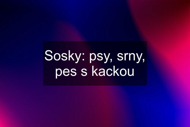 Sosky: psy, srny, pes s kackou