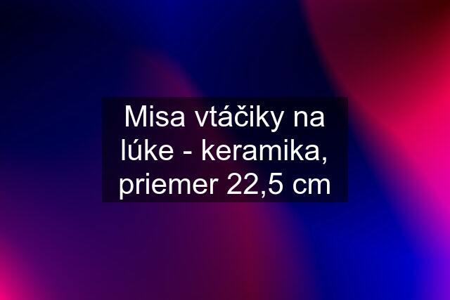 Misa vtáčiky na lúke - keramika, priemer 22,5 cm