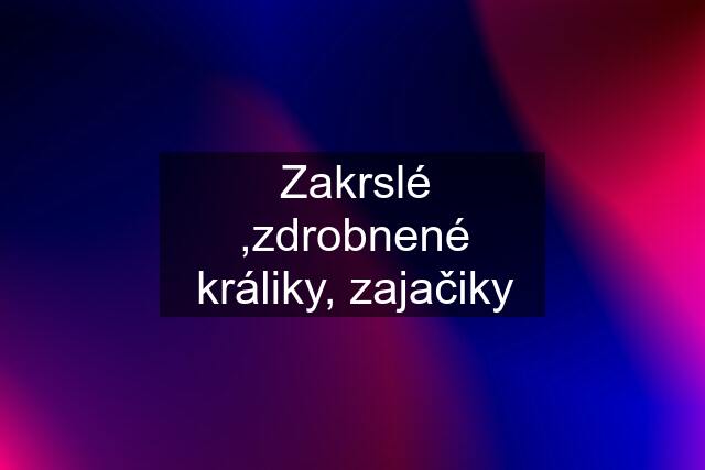 Zakrslé ,zdrobnené králiky, zajačiky