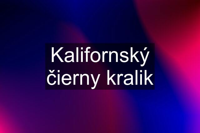 Kalifornský čierny kralik