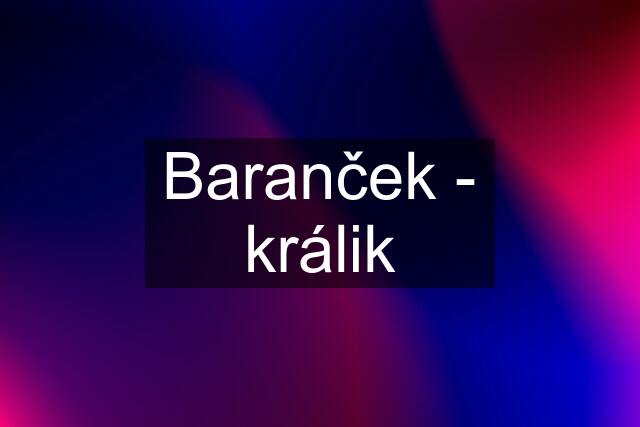 Baranček - králik