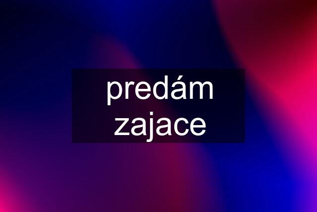 predám zajace