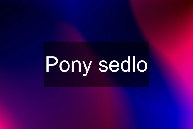 Pony sedlo