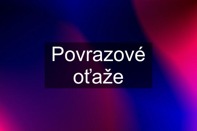 Povrazové oťaže