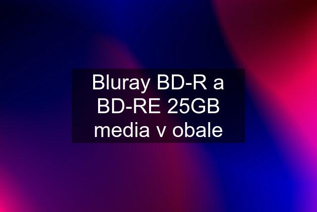 Bluray BD-R a BD-RE 25GB media v obale