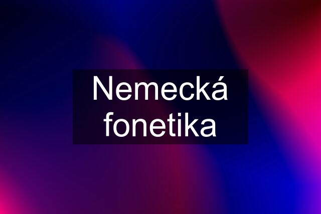 Nemecká fonetika