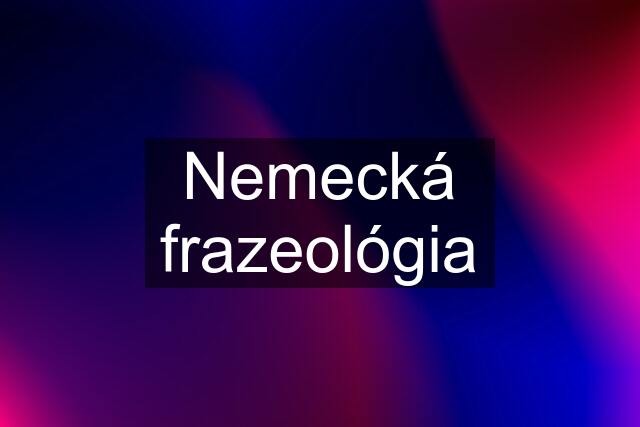 Nemecká frazeológia