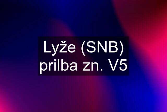 Lyže (SNB) prilba zn. V5