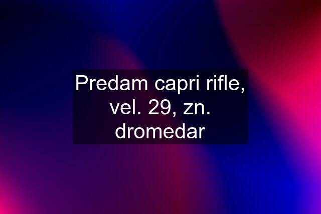 Predam capri rifle, vel. 29, zn. dromedar