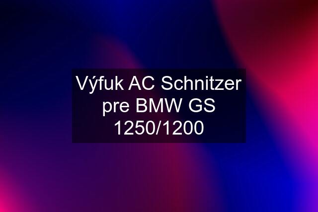Výfuk AC Schnitzer pre BMW GS 1250/1200