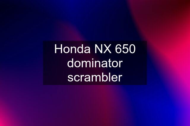 Honda NX 650 dominator scrambler