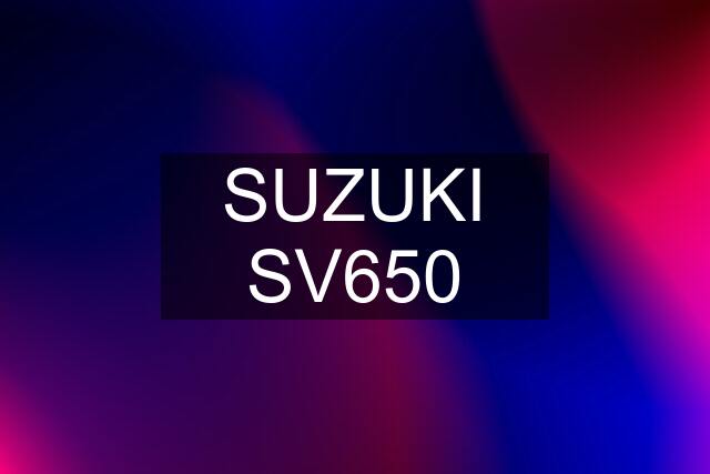 SUZUKI SV650