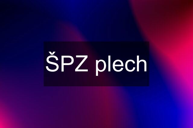 ŠPZ plech