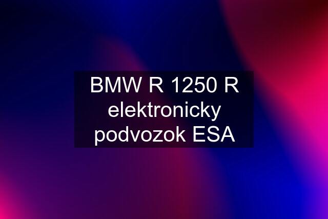 BMW R 1250 R elektronicky podvozok ESA