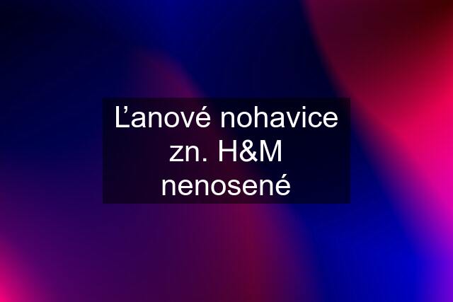 Ľanové nohavice zn. H&M nenosené