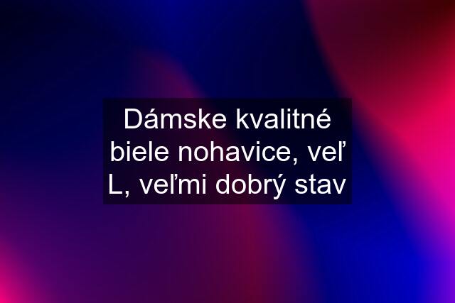 Dámske kvalitné biele nohavice, veľ L, veľmi dobrý stav