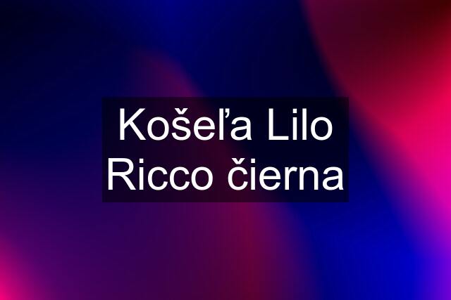 Košeľa Lilo Ricco čierna