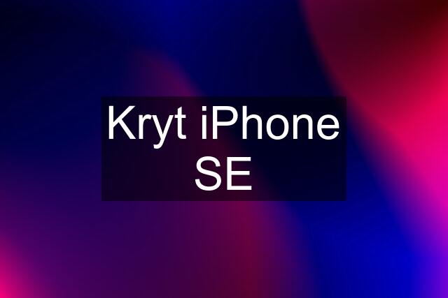 Kryt iPhone SE