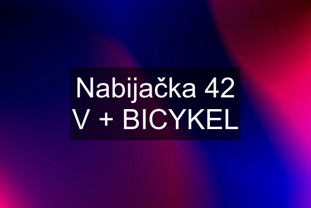 Nabijačka 42 V + BICYKEL